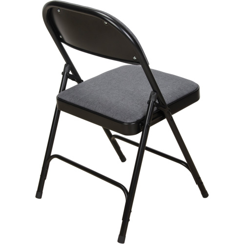 Chaise pliante de luxe en tissu rembourr&eacute;e, Acier, Gris, Capacit&eacute; 300 lb Canadian Safety Group Inc.
