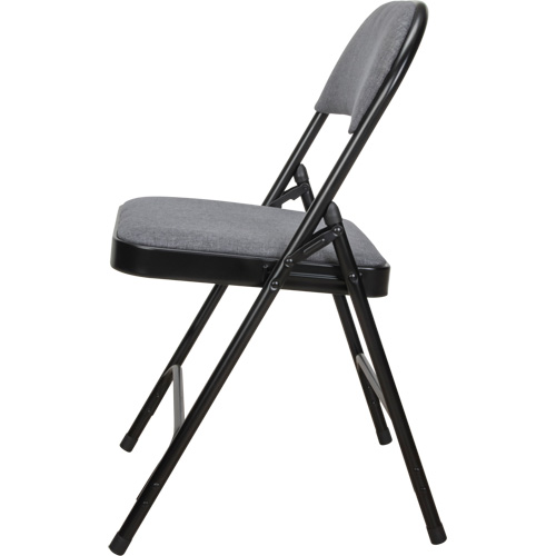 Chaise pliante de luxe en tissu rembourr&eacute;e, Acier, Gris, Capacit&eacute; 300 lb Canadian Safety Group Inc.