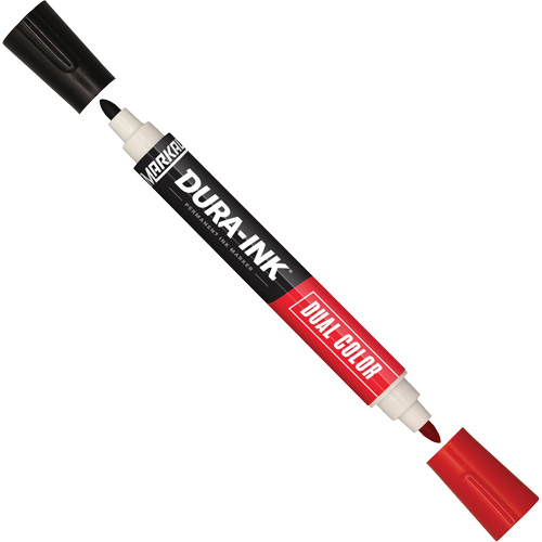 Markal&reg; Dura-Ink&reg; Dual Colour Permanent Ink Marker, Black/Red, Bullet Tip Canadian Safety Group Inc.