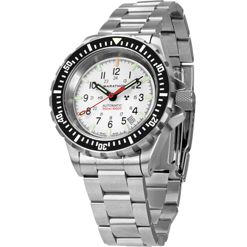 Grande montre automatique de plong&eacute;e &eacute;dition arctique GSAR avec bracelet en acier inoxydable, Num&eacute;rique, &agrave; piles, 41 mm, Argent Canadian Safety Group Inc.