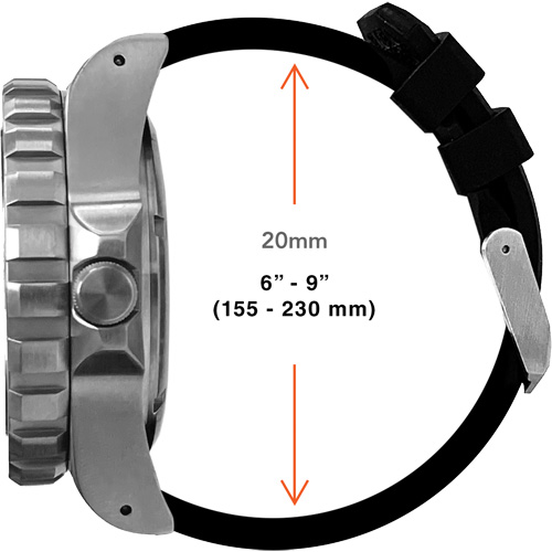 Grande montre automatique de plong&eacute;e, Num&eacute;rique, &agrave; piles, 41 mm, Noir Canadian Safety Group Inc.