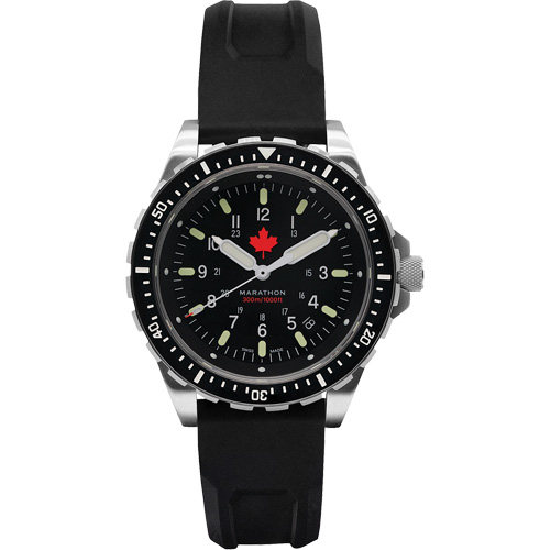 Tr&egrave;s grande montre &agrave; quartz pour plongeur avec feuille d'&eacute;rable rouge, Num&eacute;rique, &agrave; piles, 46 mm, Noir Canadian Safety Group Inc.