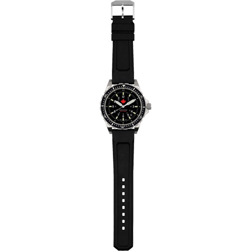Tr&egrave;s grande montre &agrave; quartz pour plongeur avec feuille d'&eacute;rable rouge, Num&eacute;rique, &agrave; piles, 46 mm, Noir Canadian Safety Group Inc.