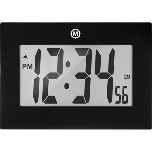 Horloge &agrave; grand cadre, Num&eacute;rique, &agrave; piles, 9" la x 1" p x 6,5" h, Noir Canadian Safety Group Inc.