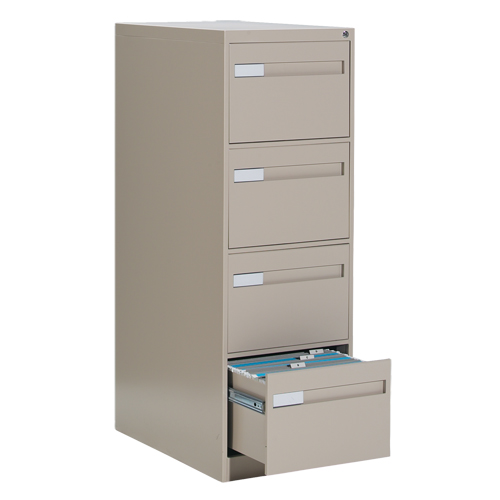 Classeur vertical &agrave; poign&eacute;es encastr&eacute;es, 4 tiroirs, 18.15" la x 26.56" p x 52" h, Beige Canadian Safety Group Inc.