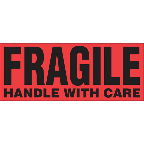 "Fragile Handle with Care" Special Handling Labels, 5" L x 2" W, Black on Red Canadian Safety Group Inc.