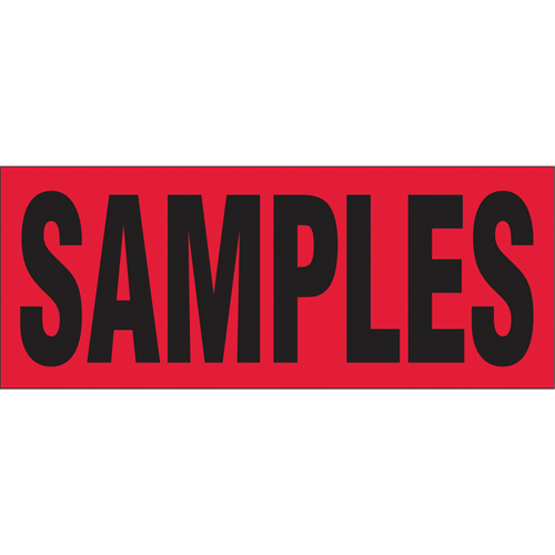 "Samples" Special Handling Labels, 5" L x 2" W, Black on Red Canadian Safety Group Inc.