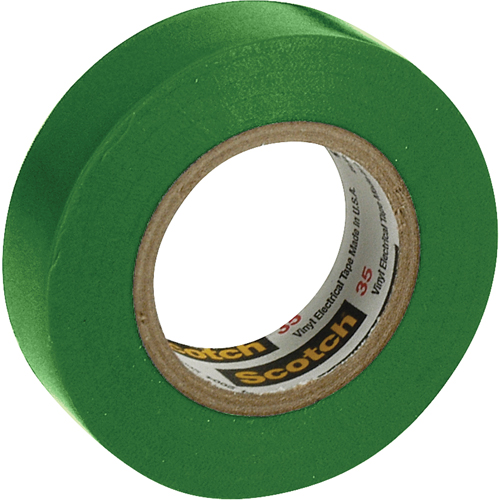 Scotch&reg; 35 Colour Coded Tape, 12.7 mm (1/2") x 6.1 m (20'), Green, 7 mils Canadian Safety Group Inc.