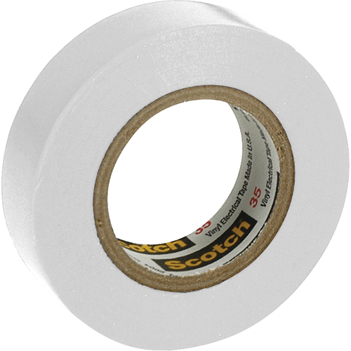 Scotch&reg; 35 Colour Coded Tape, 12.7 mm (1/2") x 6.1 m (20'), White, 7 mils Canadian Safety Group Inc.