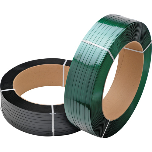 Green Strapping, Polyester, 5/8" W x 3800' L, Green, Manual Grade Canadian Safety Group Inc.