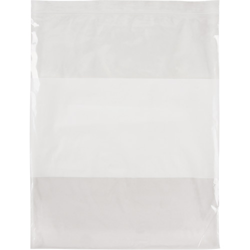 White Block Poly Bags, Reclosable, 15" x 12", 2 mils Canadian Safety Group Inc.
