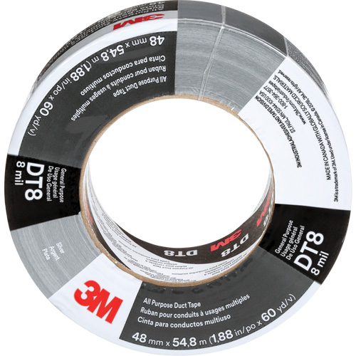 DT8 All-Purpose Duct Tape, 8 mils, Silver, 48 mm (2") x 55 m (180') Canadian Safety Group Inc.