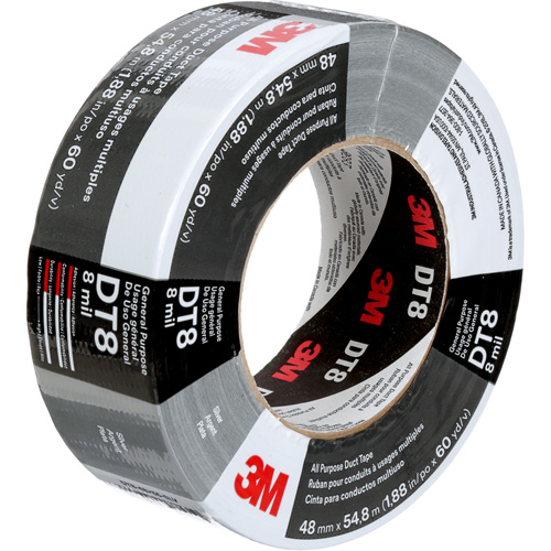 DT8 All-Purpose Duct Tape, 8 mils, Silver, 48 mm (2") x 55 m (180') Canadian Safety Group Inc.