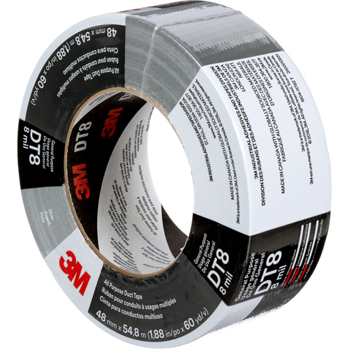DT8 All-Purpose Duct Tape, 8 mils, Silver, 48 mm (2") x 55 m (180') Canadian Safety Group Inc.