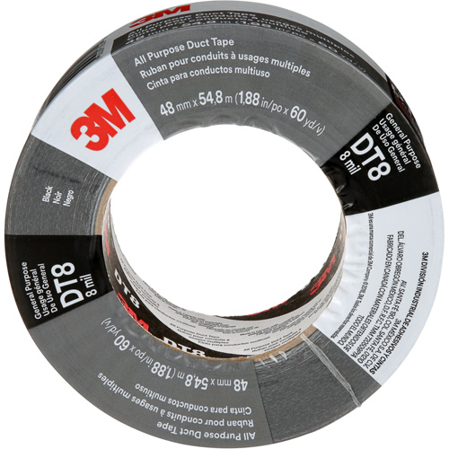Ruban adh&eacute;sif tout usage DT8, 8 mils, Noir, 48 mm (2") x 55 m (180') Canadian Safety Group Inc.