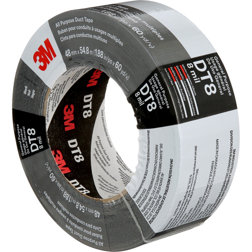 Ruban adh&eacute;sif tout usage DT8, 8 mils, Noir, 48 mm (2") x 55 m (180') Canadian Safety Group Inc.
