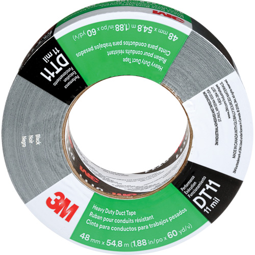 DT11 Heavy-Duty Duct Tape, 11 mils, Black, 48 mm (2") x 55 m (180') Canadian Safety Group Inc.