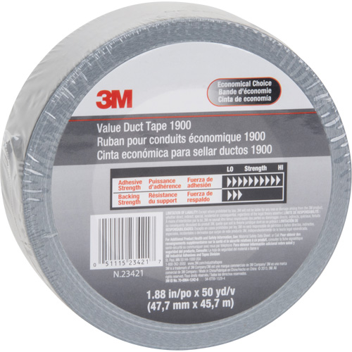 Ruban pour conduit &eacute;conomique 1900, 5,8 mils, Argent, 48 mm (2") x 5,7 m (18,7') Canadian Safety Group Inc.
