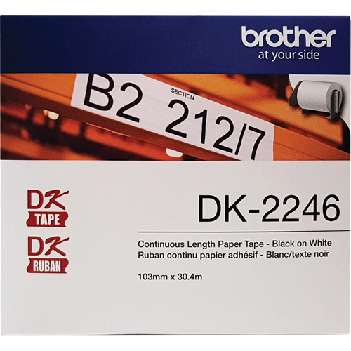Continuous Paper Tape Labels, 103 mm x 100'/30.4 m, Black on White Canadian Safety Group Inc.