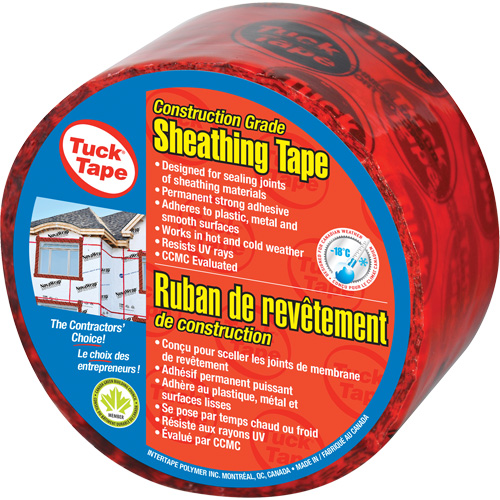 Contractors Sheathing Tape, 60 mm (2-3/8") x 55 m (180.4'), Red Canadian Safety Group Inc.