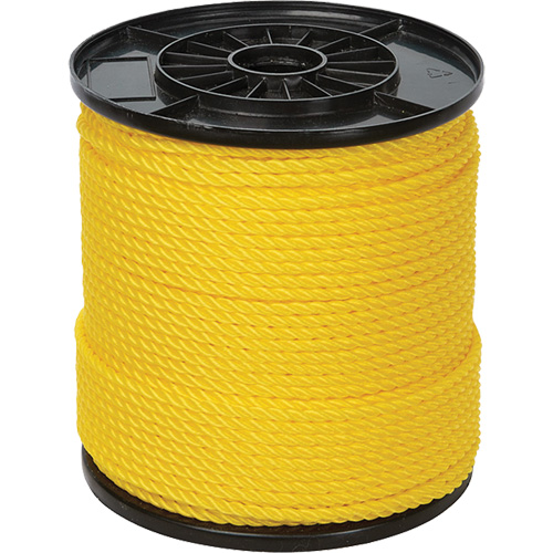 Corde torsad&eacute;e jaune &agrave; trois brins 1/4", Polypropyl&egrave;ne, 550' Canadian Safety Group Inc.