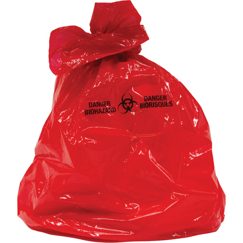 Sacs &agrave; d&eacute;chets, Biorisque, 50" lo x 37" la, 2 mils Canadian Safety Group Inc.