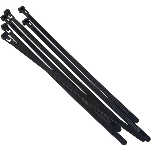 Attache-c&acirc;ble r&eacute;utilisable, Longueur 14", R&eacute;sistance &agrave; la traction 50 lb, Noir Canadian Safety Group Inc.