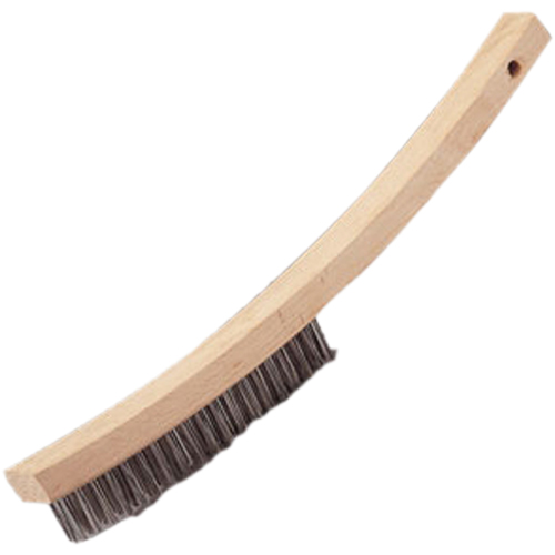 Curved Handle Hand Scratch Brush, Stainless Steel, 4 X 20 Wire Rows, 17" Long Canadian Safety Group Inc.