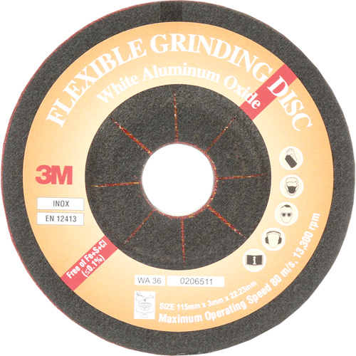 Disque de meulage flexible, 4-5/8", Oxyde d'aluminium, 22 mm, Type WA Canadian Safety Group Inc.