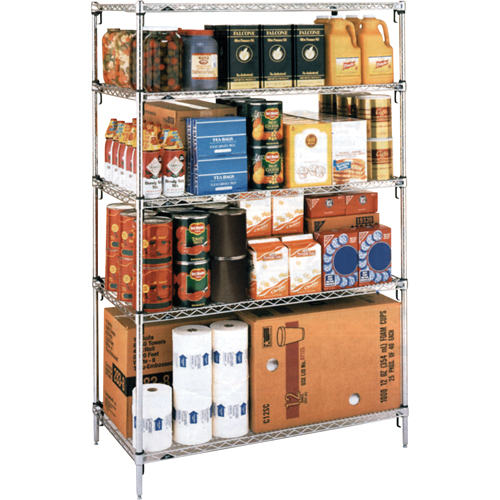 Super Adjustable Super Erecta Shelf&reg;, Add-On Kit, 5 Tiers, 36" W x 86-5/8" H x 24" D Canadian Safety Group Inc.