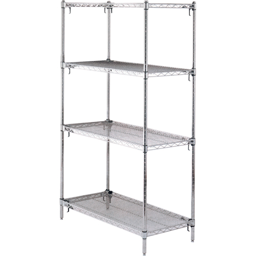 Shelving Unit, 4 Tiers, 36" W x 63" H x 18" D Canadian Safety Group Inc.