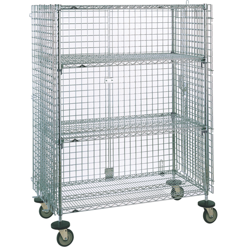 Security Carts, Chrome Plated, 21-1/2" x 68-1/2 x 38-1/2", 500 lbs. Capacity Canadian Safety Group Inc.