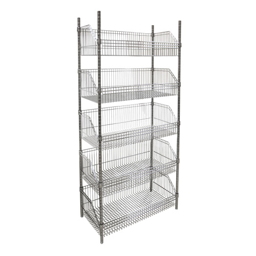 &eacute;tag&egrave;re &agrave; paniers-tablettes en treillis m&eacute;tallique, Tiers 5, 36" la x 74" h x 18" p Canadian Safety Group Inc.