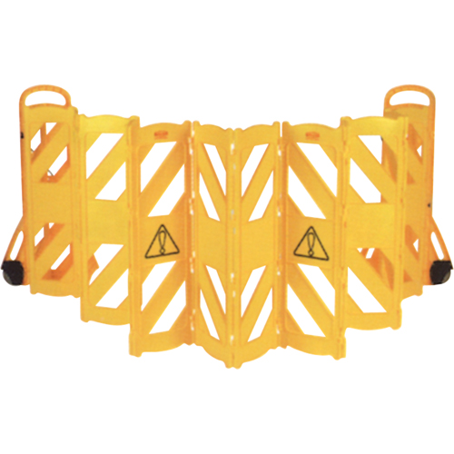 Portable Mobile Barriers, 13' L, Plastic, Yellow Canadian Safety Group Inc.