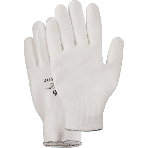 Gants enduit &agrave; paume tricot&eacute;e blanc, Taille Petit/7, Rev&ecirc;tement Polyur&eacute;thane, Enveloppe en PEHP, EN 388 niveau 2 Canadian Safety Group Inc.