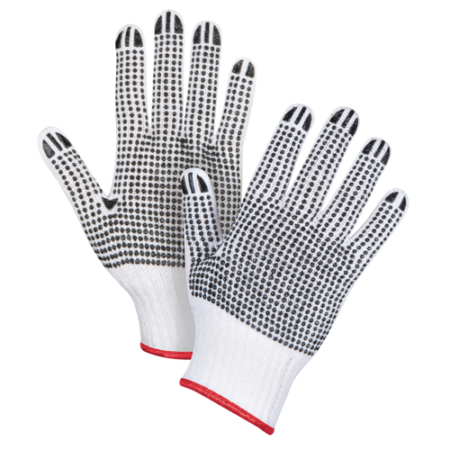 Double-Sided Dotted String Knit Gloves, Poly/Cotton, Double Sided, 7 Gauge, Small Canadian Safety Group Inc.