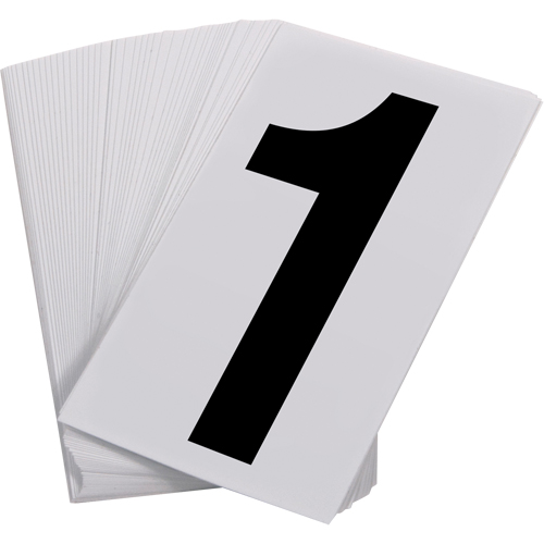 Num&eacute;ros autocollants, 1, 3-1/2" h, Noir sur blanc Canadian Safety Group Inc.