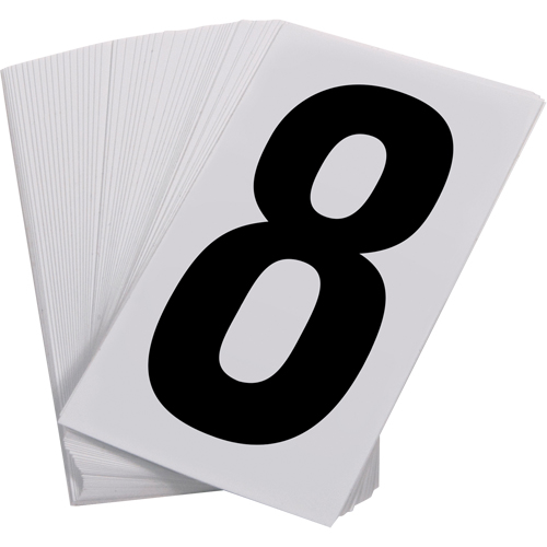Num&eacute;ros autocollants, 8, 3-1/2" h, Noir sur blanc Canadian Safety Group Inc.