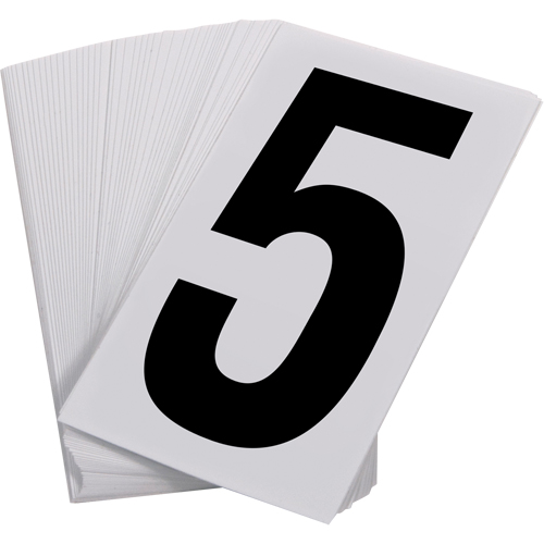 Num&eacute;ros autocollants, 5, 3-1/2" h, Noir sur blanc Canadian Safety Group Inc.