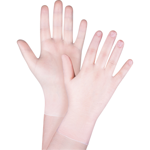 Gants jetables, Grand, Vinyle, 4,5 mils, Sans poudre, Transparent, Classe 2 Canadian Safety Group Inc.