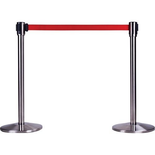 Free-Standing Crowd Control Barrier Receiver Post, 35" High, Stainless Canadian Safety Group Inc.