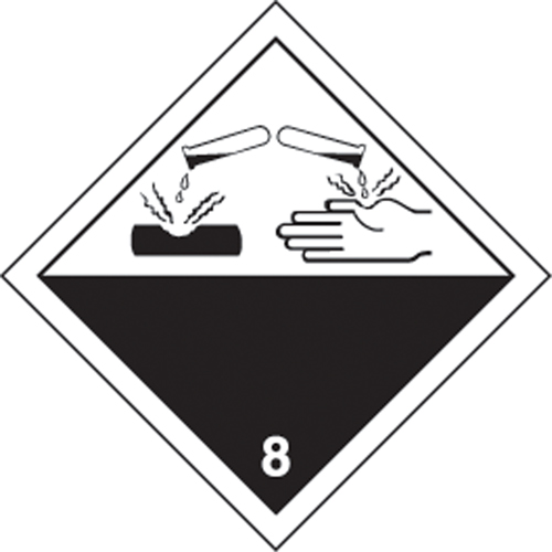 TDG Shipping Labels, Class 8, Corrosives, Paper Canadian Safety Group Inc.