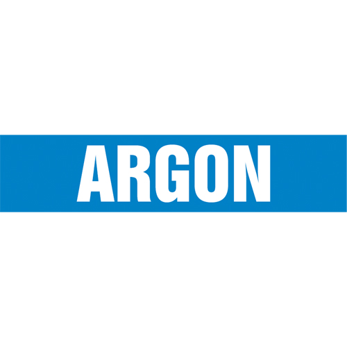 Marqueur de tuyau "Argon", Autocollant, 4" h x 24" la, Blanc/bleu Canadian Safety Group Inc.