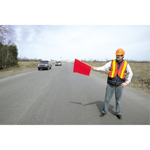 Fanions signalisateurs, Vinyle, Avec manche Canadian Safety Group Inc.