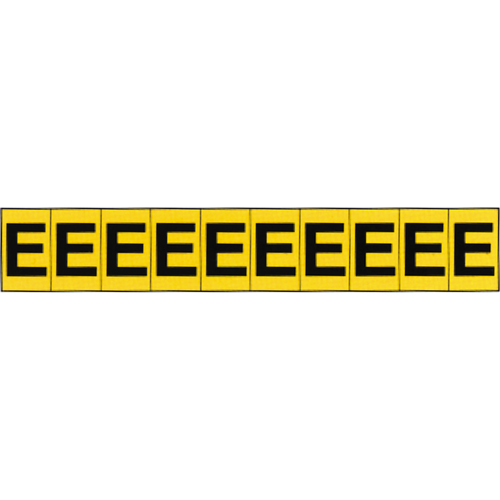 Rep&egrave;res adh&eacute;sifs &agrave; lettres individuelles, E, 1" h, Noir sur jaune Canadian Safety Group Inc.