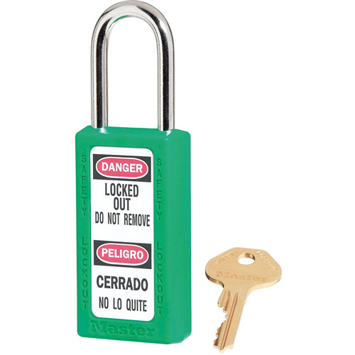 411 Zenex Safety Padlocks, Green, Keyed Alike, Thermoplastic, 1-1/2" Width Canadian Safety Group Inc.