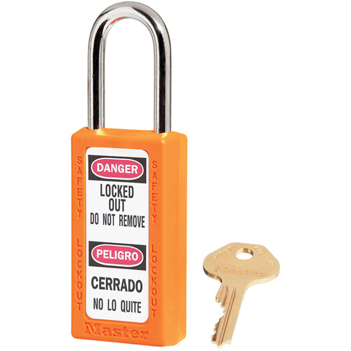 Cadenas de s&eacute;curit&eacute; Zenex 411, Orange, Cl&eacute;s identiques, Thermoplastique, Largeur de 1-1/2" Canadian Safety Group Inc.