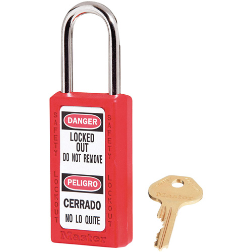 411 Zenex Safety Padlocks, Red, Keyed Alike, Thermoplastic, 1-1/2" Width Canadian Safety Group Inc.