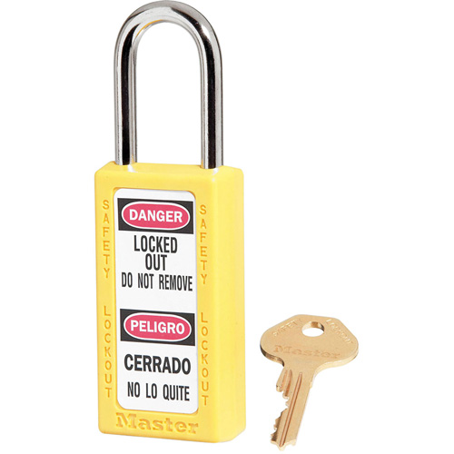 411 Zenex Safety Padlocks, Yellow, Keyed Alike, Thermoplastic, 1-1/2" Width Canadian Safety Group Inc.