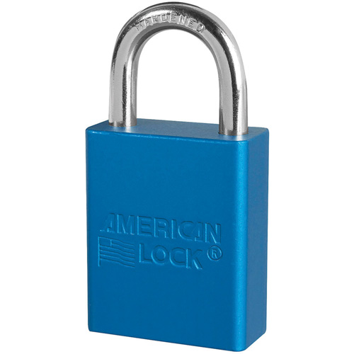 Cadenas de s&eacute;curit&eacute; American Lock, Bleu, Cl&eacute;s identiques, Aluminium, Largeur de 1-1/2" Canadian Safety Group Inc.